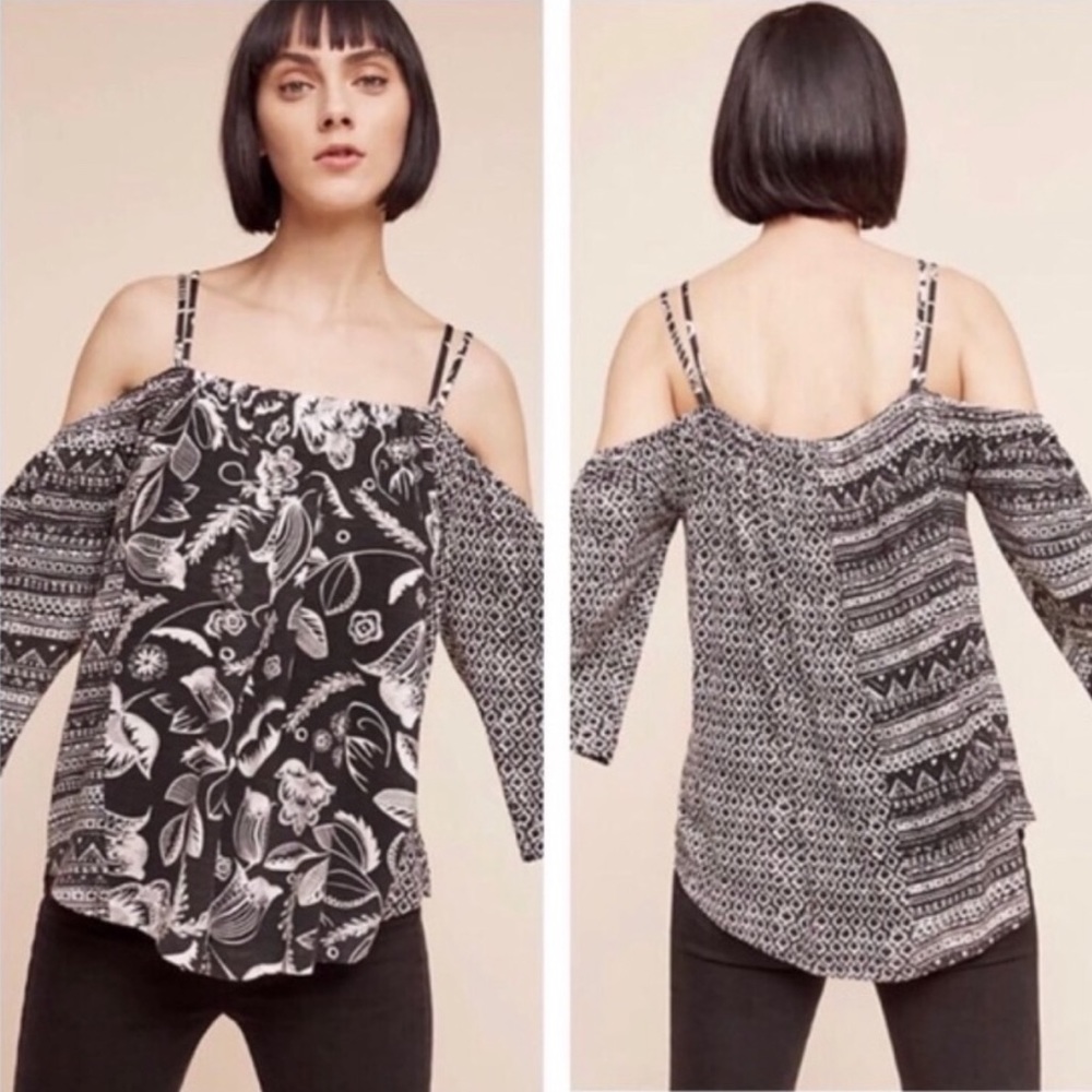 Anthropologie Deletta Cold Shoulder Top